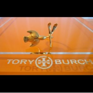 Tory Burch Gold Floral Adjustable Ring